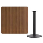 Plateau de table carré stratifié Flash Furniture 42'' avec base de table ronde hauteur bar 24''