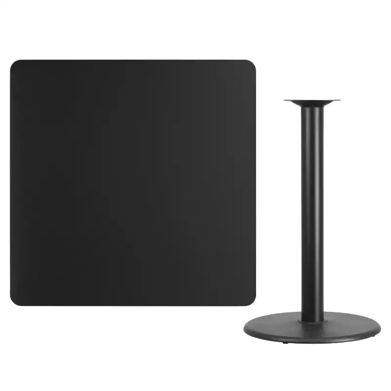 Plateau de table carré stratifié Flash Furniture 42'' avec base de table ronde hauteur bar 24''