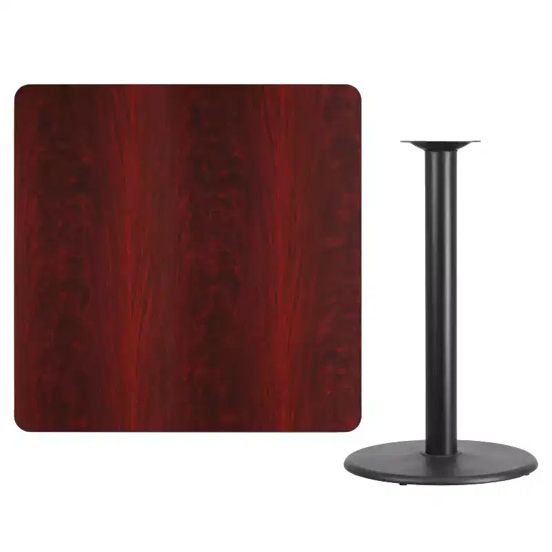 Plateau de table carré stratifié Flash Furniture 42'' avec base de table ronde hauteur bar 24''