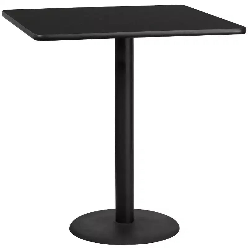 Plateau de table carré stratifié Flash Furniture 42'' avec base de table ronde hauteur bar 24''