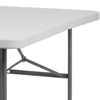 Table pliante bi-pliante en plastique blanc granit de 5 pieds Flash Furniture