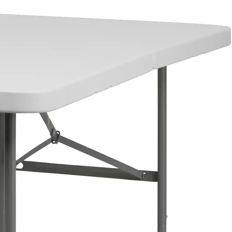 Table pliante bi-pliante en plastique blanc granit de 5 pieds Flash Furniture