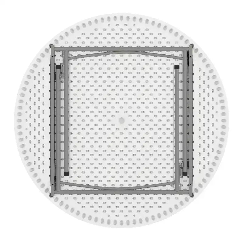 Table pliante ronde en plastique blanc granit de 4 pieds Flash Furniture