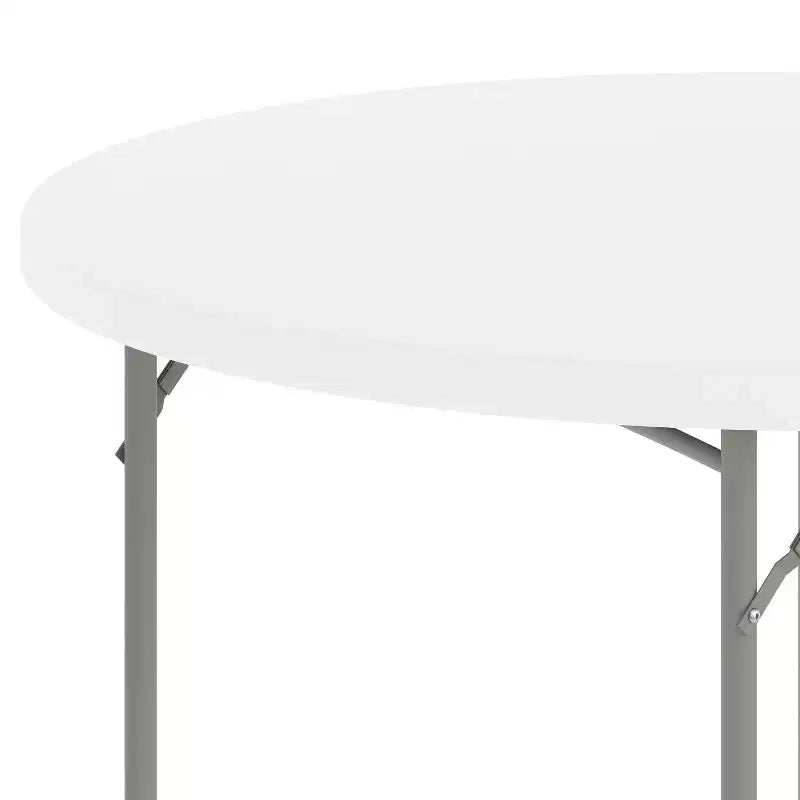 Table pliante ronde en plastique blanc granit de 4 pieds Flash Furniture