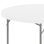 Table pliante ronde en plastique blanc granit de 4 pieds Flash Furniture