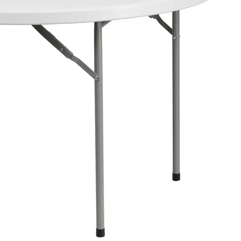 Table pliante ronde en plastique blanc granit de 4 pieds Flash Furniture