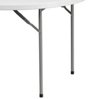 Table pliante ronde en plastique blanc granit de 4 pieds Flash Furniture
