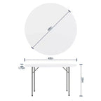 Table pliante ronde en plastique blanc granit de 4 pieds Flash Furniture