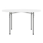 Table pliante ronde en plastique blanc granit de 4 pieds Flash Furniture