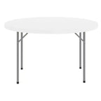 Table pliante ronde en plastique blanc granit de 4 pieds Flash Furniture