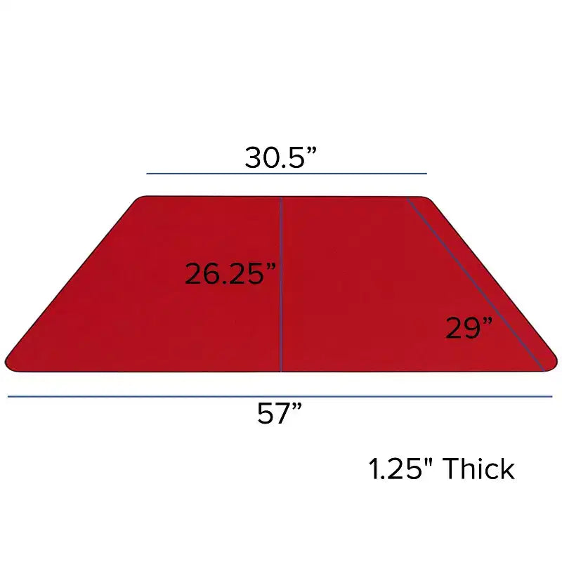 Flash Furniture Table d'activité trapézoïdale en stratifié thermique de 29"W x 57"L - Pieds réglables en hauteur standard
