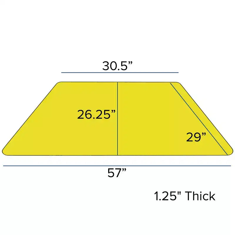 Flash Furniture Table d'activité trapézoïdale en stratifié thermique de 29"W x 57"L - Pieds réglables en hauteur standard
