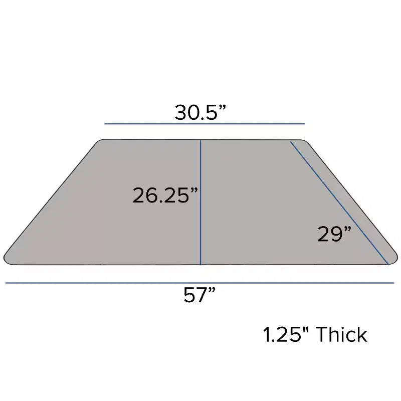 Flash Furniture Table d'activité trapézoïdale en stratifié thermique de 29"W x 57"L - Pieds réglables en hauteur standard