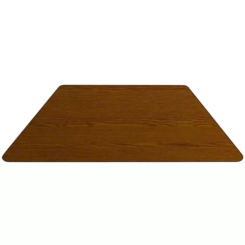 Flash Furniture Table d'activité trapézoïdale en stratifié thermique de 29"W x 57"L - Pieds réglables en hauteur standard