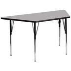 Flash Furniture Table d'activité trapézoïdale en stratifié thermique de 29"W x 57"L - Pieds réglables en hauteur standard