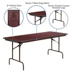 Table de banquet pliante Flash Furniture de 6 pieds en stratifié acajou haute pression