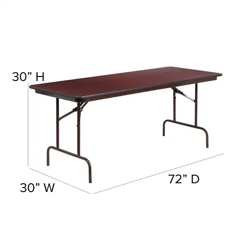 Table de banquet pliante Flash Furniture de 6 pieds en stratifié acajou haute pression