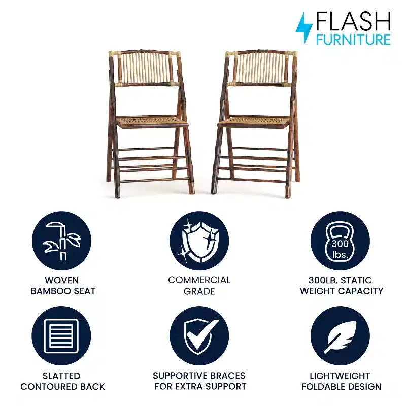 Chaises pliantes en bambou Flash Furniture