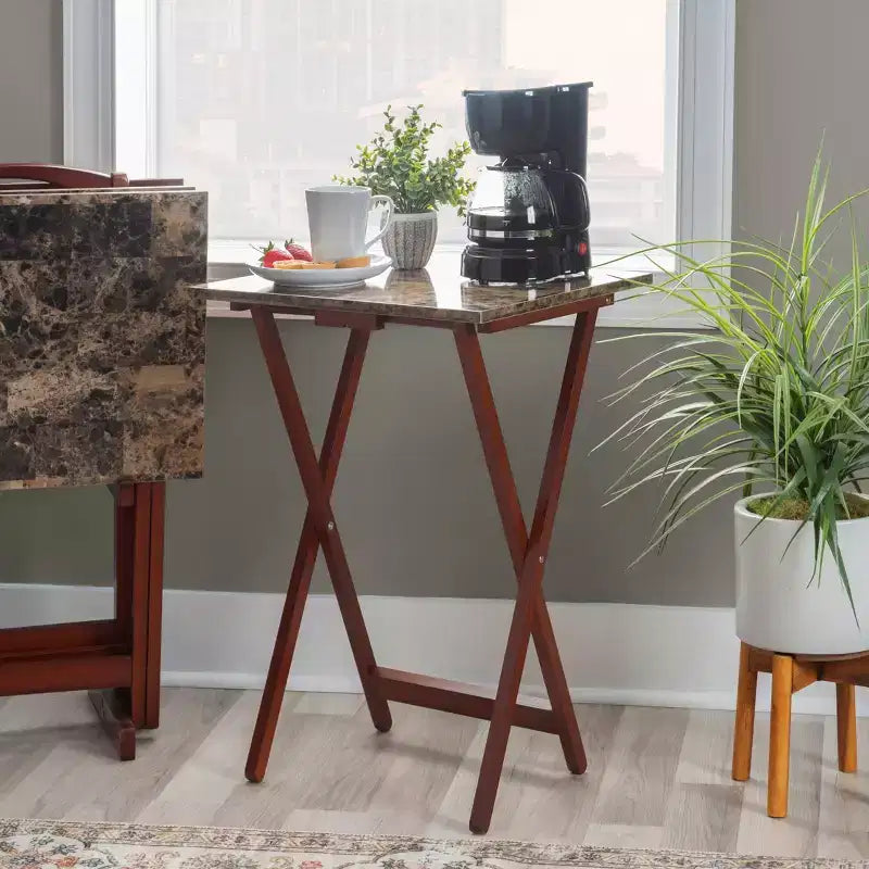 Lot de tables d'appoint Linon en faux marbre