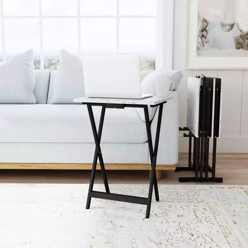 Lot de tables d'appoint Linon en faux marbre