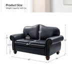 Canapé Angel Transitional en Cuir Véritable avec Dossier Capitonnée par HULALA HOME