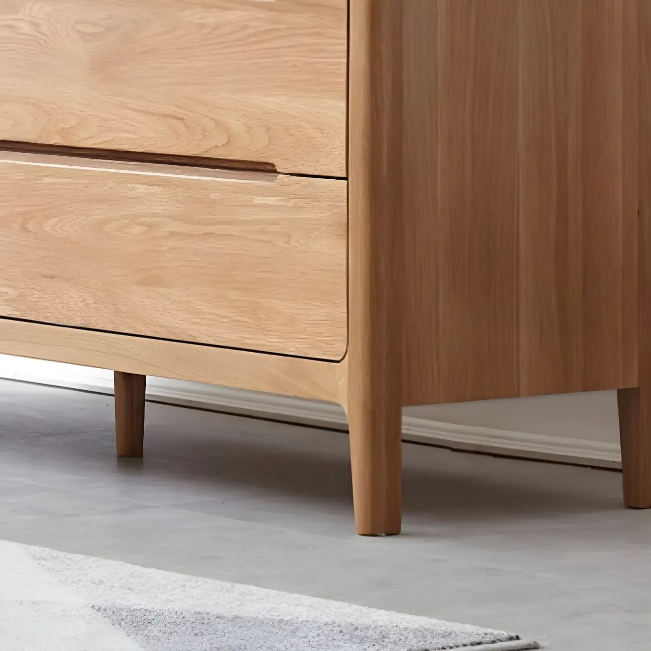 Commode double en chêne naturel traditionnel pour chambre à coucher