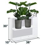 Jardinière métallique robuste pour plantes d'extérieur, 38 po L x 10 po l x 30 po H, jardinière-diviseur en métal, longue et haute - 38x30x10