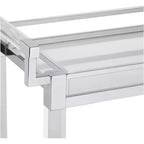 Desservante de bar roulante Studio 55D Rossi 32 3/4" de large en acrylique transparent et chrome