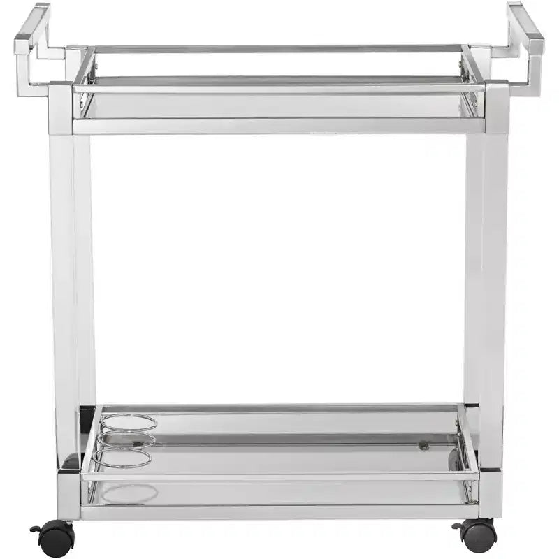 Desservante de bar roulante Studio 55D Rossi 32 3/4" de large en acrylique transparent et chrome