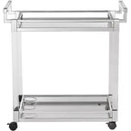 Desservante de bar roulante Studio 55D Rossi 32 3/4" de large en acrylique transparent et chrome