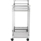 Desservante de bar roulante Studio 55D Rossi 32 3/4" de large en acrylique transparent et chrome