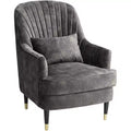 55 Downing Street Austen 28 Wide Tufted Charcoal Gray Velvet Armchair