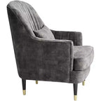 Fauteuil rembourré en velours gris anthracite 55 Downing Street Austen 28 Wide