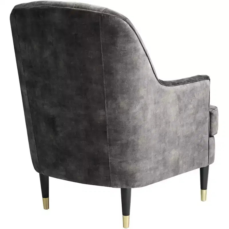 Fauteuil rembourré en velours gris anthracite 55 Downing Street Austen 28 Wide