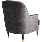 Fauteuil rembourré en velours gris anthracite 55 Downing Street Austen 28 Wide