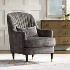 Fauteuil rembourré en velours gris anthracite 55 Downing Street Austen 28 Wide