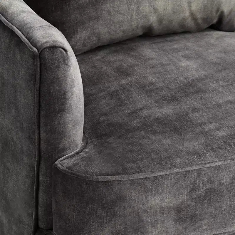 Fauteuil rembourré en velours gris anthracite 55 Downing Street Austen 28 Wide