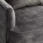 Fauteuil rembourré en velours gris anthracite 55 Downing Street Austen 28 Wide