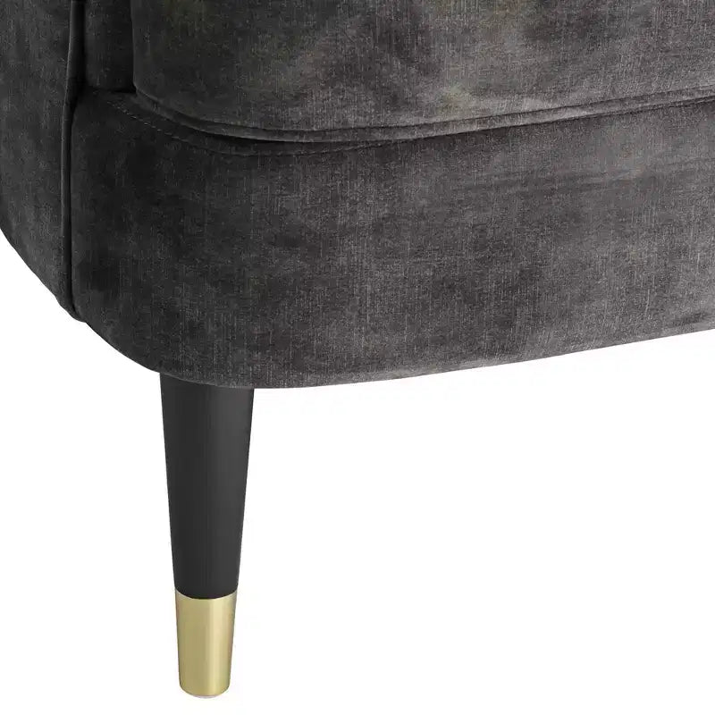Fauteuil rembourré en velours gris anthracite 55 Downing Street Austen 28 Wide