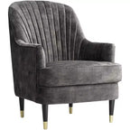 Fauteuil rembourré en velours gris anthracite 55 Downing Street Austen 28 Wide
