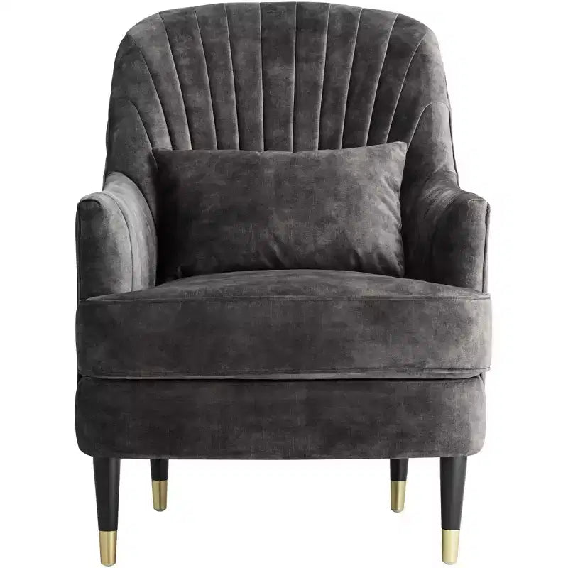 Fauteuil rembourré en velours gris anthracite 55 Downing Street Austen 28 Wide