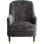Fauteuil rembourré en velours gris anthracite 55 Downing Street Austen 28 Wide