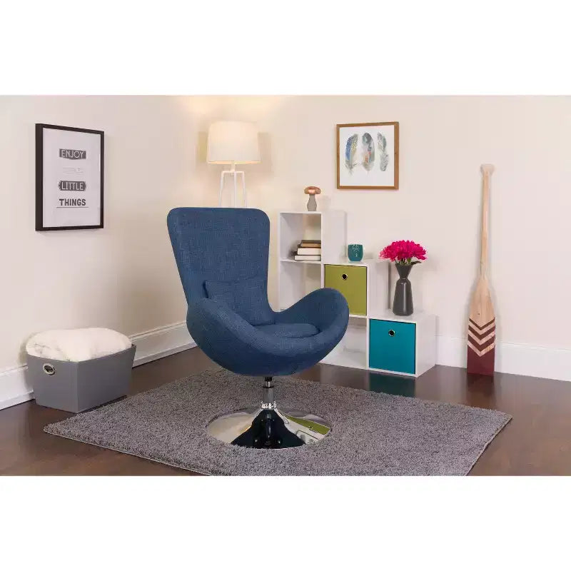 Chaise d'appoint de réception série Egg de Flash Furniture avec assise incurvée