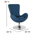 Chaise d'appoint de réception série Egg de Flash Furniture avec assise incurvée