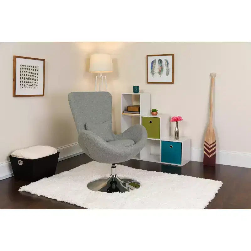 Chaise d'appoint de réception série Egg de Flash Furniture avec assise incurvée