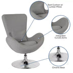 Chaise d'appoint de réception série Egg de Flash Furniture avec assise incurvée