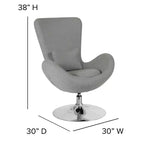 Chaise d'appoint de réception série Egg de Flash Furniture avec assise incurvée