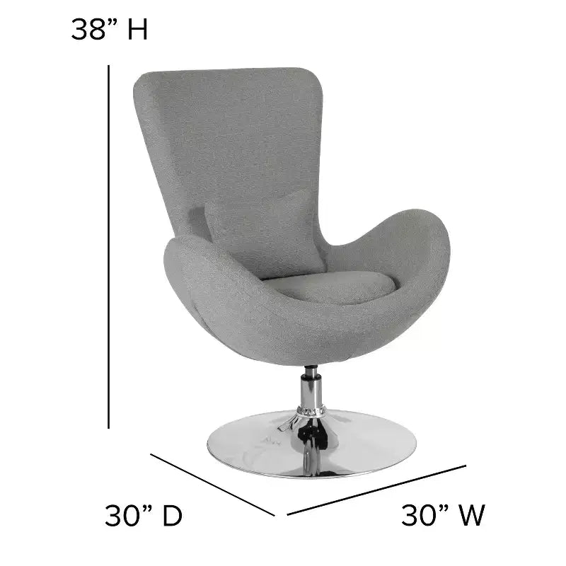Chaise d'appoint de réception série Egg de Flash Furniture avec assise incurvée
