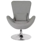 Chaise d'appoint de réception série Egg de Flash Furniture avec assise incurvée