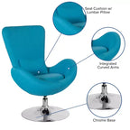 Chaise d'appoint de réception série Egg de Flash Furniture avec assise incurvée